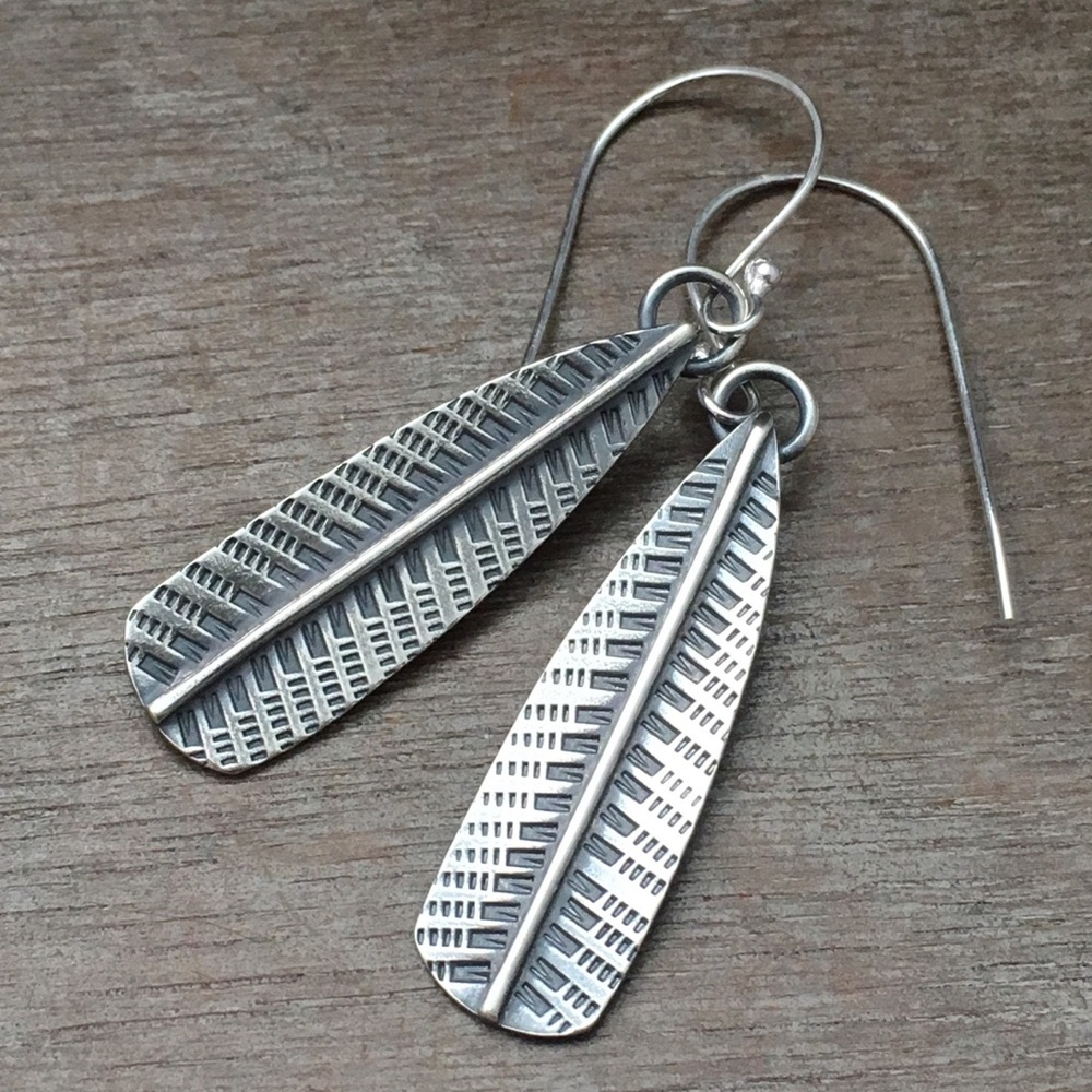 Silver Feather Earrings - By well known metalsmith Prox